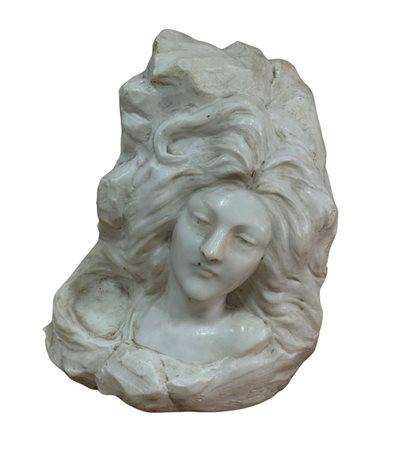 Scultura in marmo bianco Carrara, periodo XIX/XX secolo raffigurante Busto...