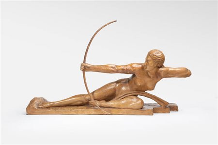 MARCEL BOURRAINE<BR>Pontoise (Francia) 1886-1948<BR>"Bella arciera" primi '900