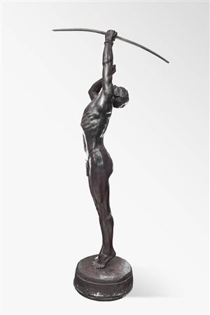 SCULTORE ANONIMO<BR>"Cacciatore di aquile" primi '900