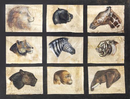 ETIENNETTE JOHAN<BR>Spagna XX secolo<BR>"Studi di animali"