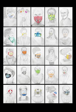 ALVIERO MARTINI<BR>Cuneo 1950<BR>Lotto di 95 disegni "Drawings by Alviero Martini. 90 Art Days. Preserving ArtFrom Covid" 2020