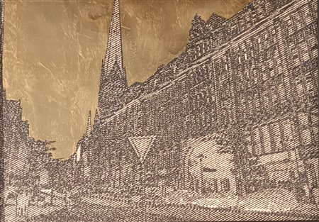 DE FILIPPI LEONIDA Milano (MI) 1969 Paesaggio urbano Mista su carta...