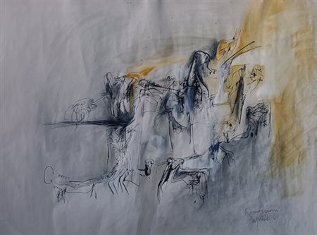 ROMAGNONI BEPI Milano (Mi) 1930 Senza titolo 1960 Mista su carta 50,00x70,00...