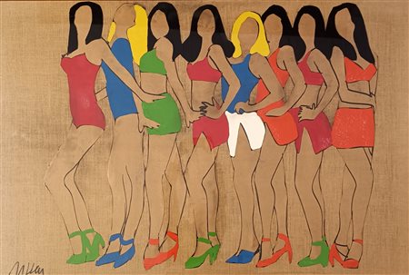 LODOLA MARCO Pavia (Pv) 1955 Ballerine Collage e smalti su tela grezza...