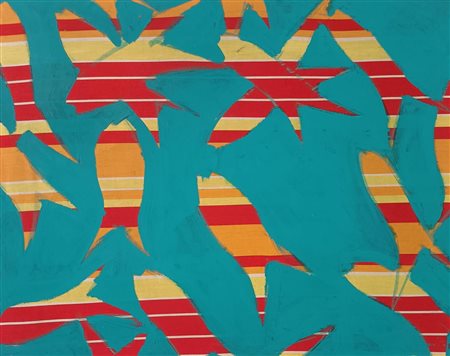 PEZZI PAOLA Brescia (Bs) 1945 Pesci da viaggio 2001 Mista su tela...