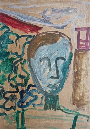 MELONI GINO Varese (Va) 1905 Testa di uomo 1955 Mista su carta intelata...