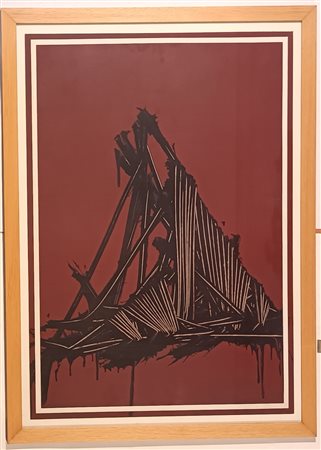 SCANAVINO EMILIO Genova (Ge) 1922 Tramatura Litografia a colori es. 15/100...