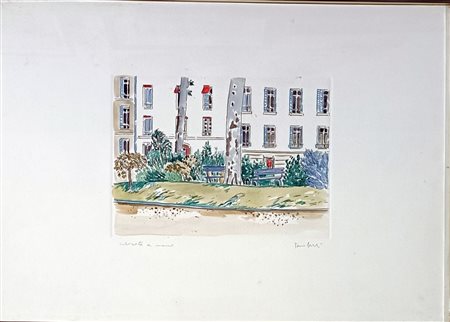 TAMBURI ORFEO Jesi (An) 1910 Parigi Incisione acquarellata a mano (pezzo...