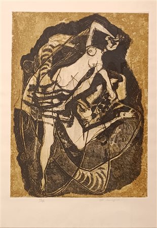 MINGUZZI LUCIANO Bologna (Bo) 1930 L'acrobata Incisione acquatinta acquaforte...