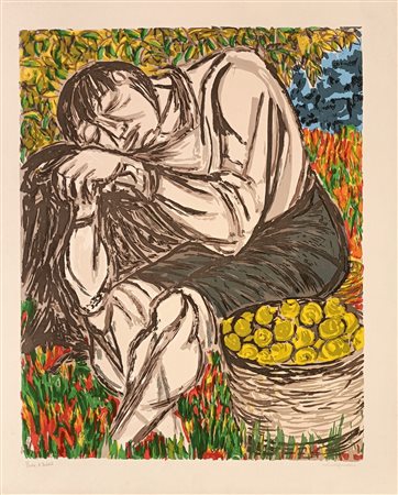 MIGNECO GIUSEPPE Messina (Me) 1903 Contadino nel limoneto 1977 Serigrafia su...