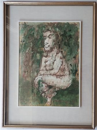 ROGNONI FRANCO Milano (Mi) 1913 Vecchio Fauno 1961 Tempera su carta intelata...