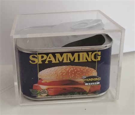 FRANCOLINO ANDREA Bari (Ba) 1979 Spamming Stampa su latta 7,00x10,00 Firma,...