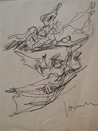 FONTANA LUCIO Rosario (Argentina) 1899 Studio per angeli 1950 Inchiostro su...