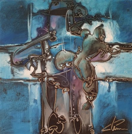 CUMAN FABIO Varese (VA) 1972 Retrò 2011 Olio su tela 50,00x50,00 Certificato...