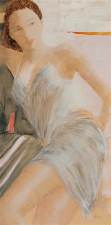 GIACOMAZZI FRANCESCO Codigoro (Fe) 1956 Carla 1999 Olio su tela 100,00x50,00...