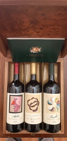 ANONIMO Anonimo (An) Vino della pace 1999 Cassetta radica con 3 bottiglie di...