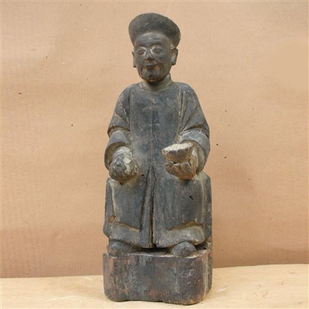 Dio del fiume, scultura in legno