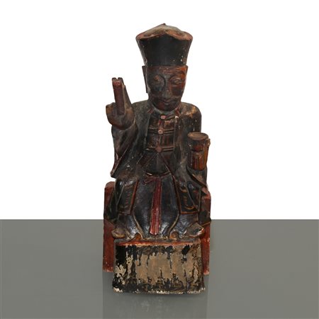 Giudice, scultura in legno