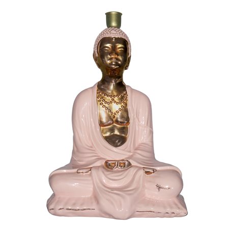 Buddha in meditazione con vesti rosa, 20° secolo