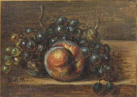 DE CHIRICO GIORGIO (1888 - 1978) - VITA SILENTE DI FRUTTA SU UN TAVOLO (META' ANNI '50).
