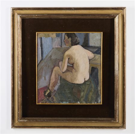 CASORATI FELICE (1883 - 1963) - NUDO SEDUTO (CON LE SCARPE).