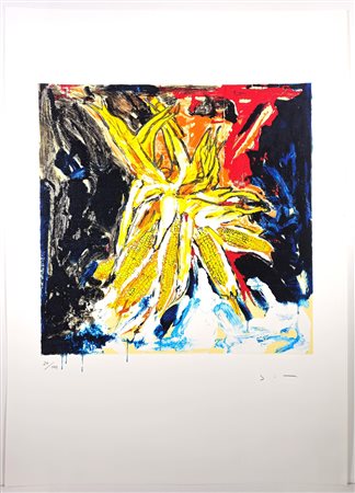 MARIO SCHIFANO, 70 X 50 cm, ”Senza Titolo" Serigrafia materica Esemplare...