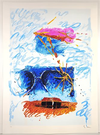 MARIO SCHIFANO, 70 X 50 cm, ”Senza Titolo" Serigrafia materica Esemplare P.A....