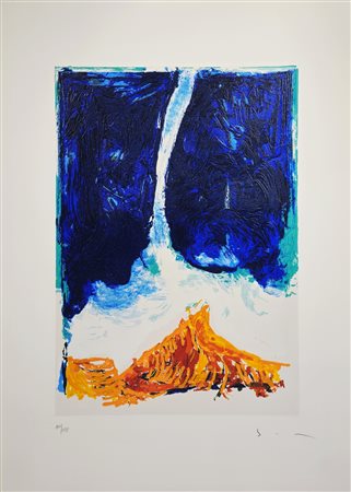 MARIO SCHIFANO, 70 X 50 cm, ”Senza Titolo" Serigrafia materica Esemplare...