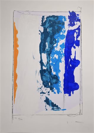 MARIO SCHIFANO, 70 X 50 cm, ”Senza Titolo" Serigrafia materica Esemplare...