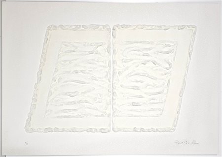 PINO PINELLI, 60 X 85 cm, ”Pittura Binaca" Multiplo: floccaggio su materiale...