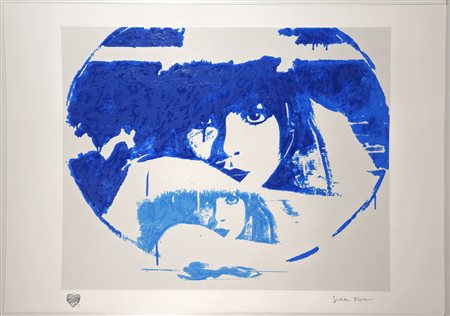 GIOSETTA FIORONI, 70 X 100 cm, “Doppio Liberty Light Blue” Serigrafia...