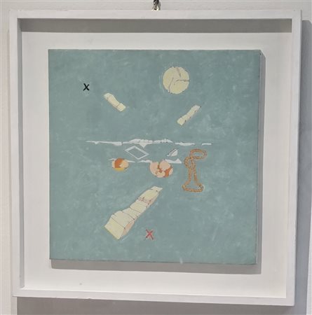 GIANFRANCO BARUCHELLO, 50 X 50 cm, , olio su tela 2001, timbro archivio Roma...