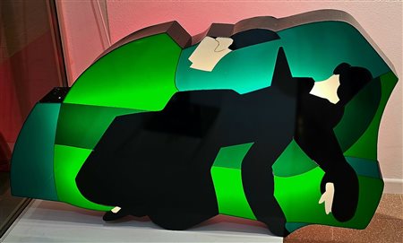 MARCO LODOLA, 1955, plexiglas neon luminosa da parete 2018, cm 75 x 121 x 12:...