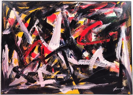 PIERLUIGI DE LUTTI, 70 X 100 cm, Senza Titolo olio su tela, Firma in basso a...