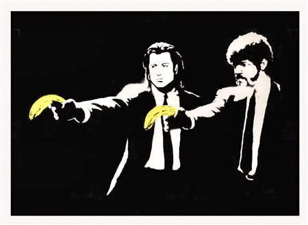 BANKSY, 48 X 68 cm, Poster litografico " Pulp Fiction " acquistato presso la...