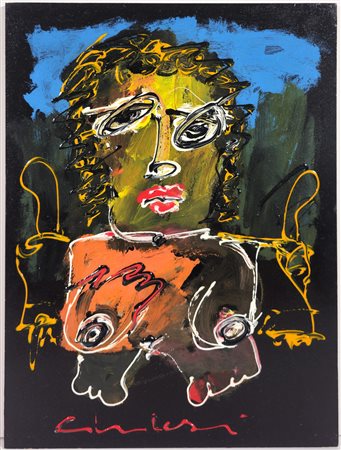 GIORGIO CHIESI, 40 X 30 cm, Smalti su tavola, firma in basso al centro,...