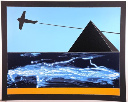 FRANCO ANGELI, 79 X 98 cm, serigrafia su cartoncino, firma in basso a destra...