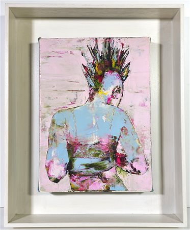 MARCO GRASSI, 35 X 25 cm, ”Punk Girl" Olio su tela Anno 2012. Firma e titolo...