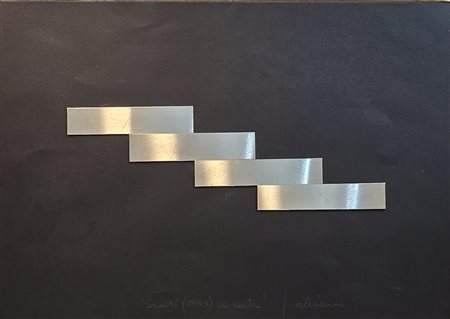 GETULIO ALVIANI, (1939-2018), 35 X 50 cm, Alluminio su cartone 1963, firma e...