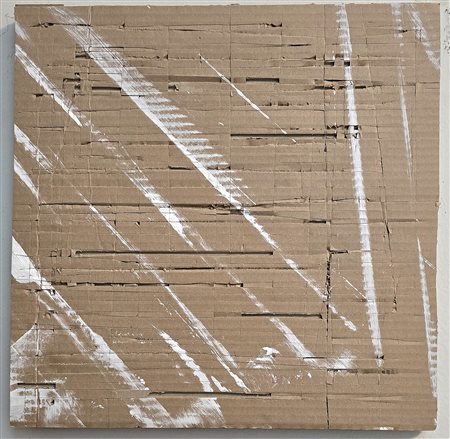 PAOLO MASI, (1933), 40 X 40 cm, Tecnica mista su cartoni sovrapposti 1977,...