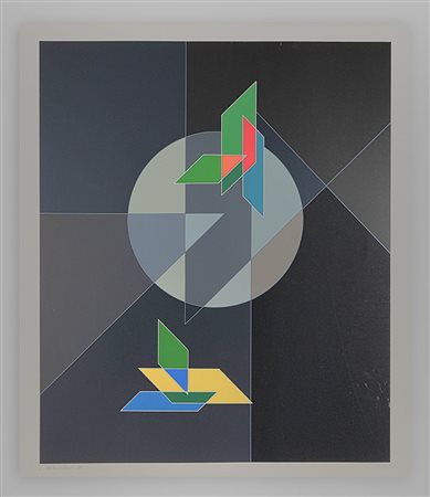 LUIGI VERONESI (1908-1998), 64 X 54 cm, Senza Titolo, 1987 Litografia, Firma,...