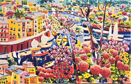 ATHOS FACCINCANI, 54 X 84 cm, serigrafia su tela polimaterica a 36 passaggi...