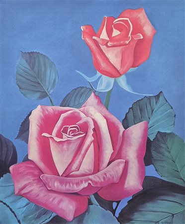 GIANMARCO MONTESANO, 67,5 X 79 cm, Rose, litografia a colori, firma in basso...