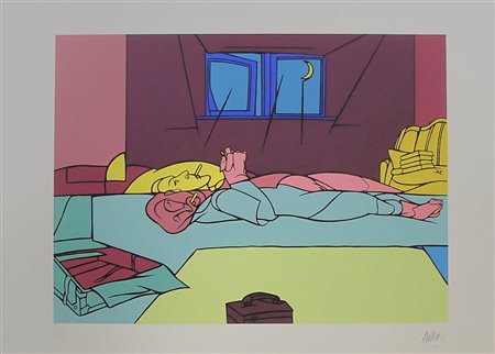 VALERIO ADAMI (1935), serigrafia a colori su carta cm. 70×100, edizione in...