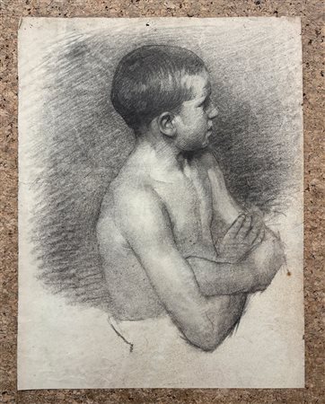 GIOVANNI GUARLOTTI (1869-1954) - Ritratto di bambino di profilo 