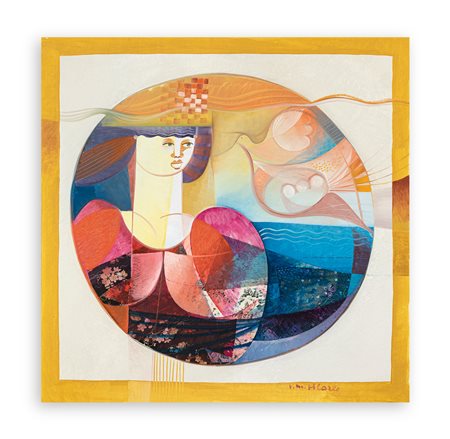 VITTORIO MARIA DI CARLO (1937-2015) - Figura con colomba, 1987