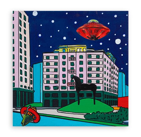 GIANCARLO MONTUSCHI (1952) - Piazza metafisica