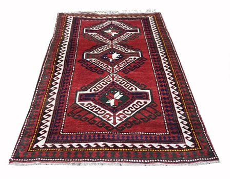 Tappeto Kazak a fondo rosso Caucaso, 1900 circa