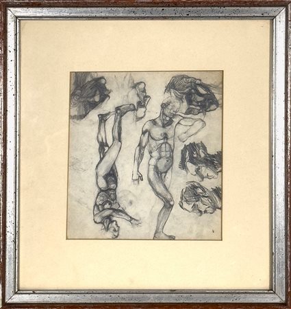 Mario Sironi 
Studi di figure anni Cinquanta
