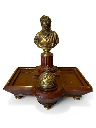 FERDINAND BARBEDIENNE (1810 - 1892)  Calamaio in bronzo dorato - Francia, XIX secolo